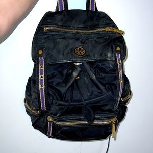 Tory Burch Leather Trimmed Nylon Backpack